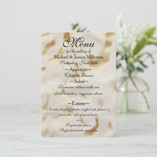 Zuidwest Goud Wit Koeienhuid Menu (Staand voorkant)