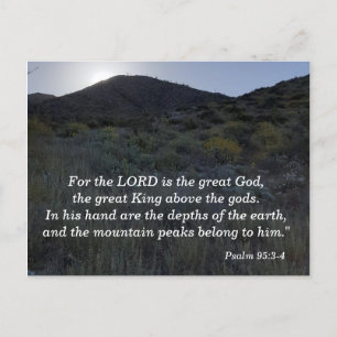 Zuidwest Heer is Geweldige Ansichtkaart Psalm 95:3 Briefkaart