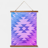 Zuidwest helderblauw, roze, Paarse tinten, Hangend Wandkleed (Voorkant)