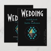 Zuidwest inheemse Azteekse symbool bruiloft zwart Kaart (Voorkant / Achterkant)