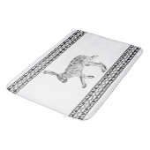 Zuidwest Jackrabbit Minimalistische Zwart en Wit Badmat (Gekanteld)