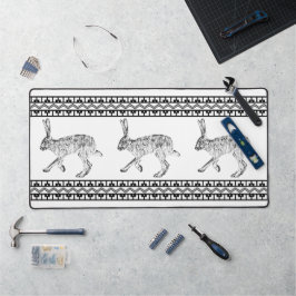 Zuidwest Jackrabbit Zwart en Wit Geometrisch Bureaumat