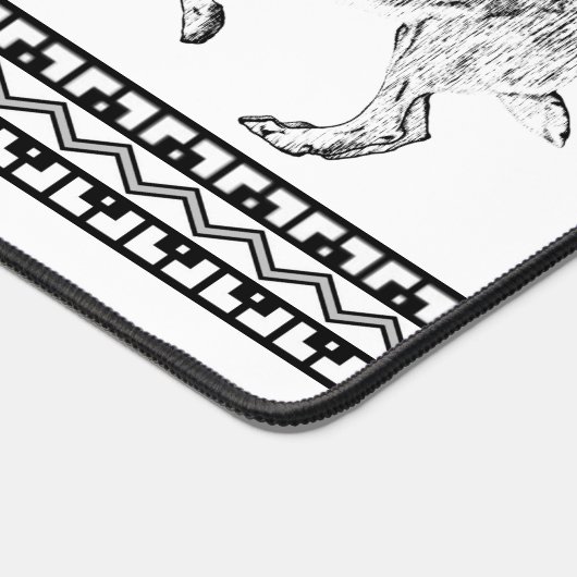 Zuidwest Jackrabbit Zwart-wit Geometrisch Bureaumat (Hoek)