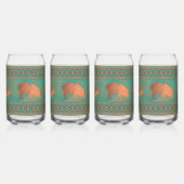 Zuidwest Javelina Familie Blauwgroen Drink Bril Blikvorm Glas (Links)