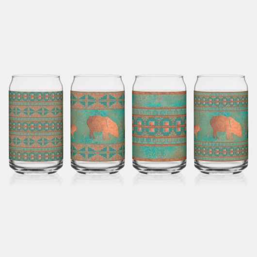 Zuidwest Javelinas & Geometrische Patroon Glas Set (Links)