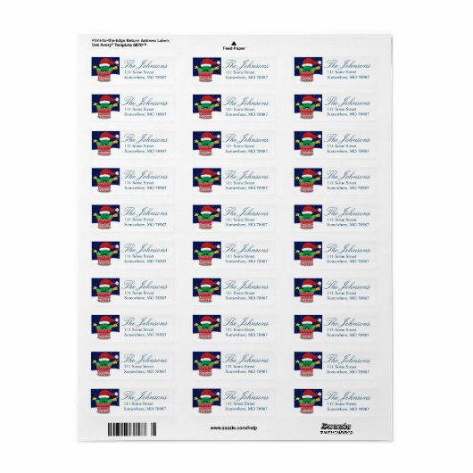 Zuidwest-kerstcactus — Retouradreslabels Etiket (Full Sheet)