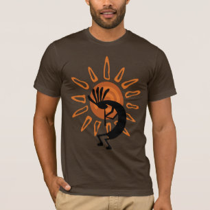 Zuidwest Kokopelli Desert Sun Brown Mannen T-shirt