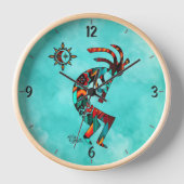 Zuidwest Kokopelli Ronde Wandklok (Voorkant)