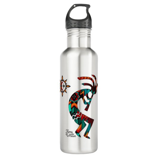 Zuidwest Kokopelli Stainless Steel Water Bottle Waterfles (Voorkant)
