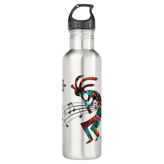 Zuidwest Kokopelli Stainless Steel Water Bottle Waterfles (Voorkant)
