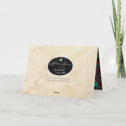 Zuidwest Kokopelli Vakantiekaart Feestdagen Kaart (Achterkant)