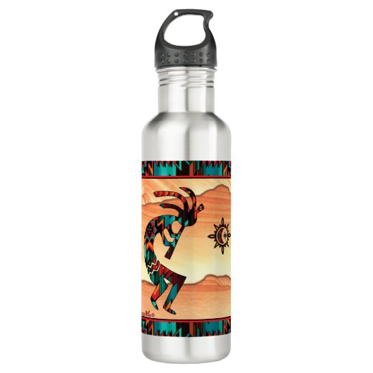 Zuidwest Kokopelli Water Bottle Waterfles (Voorkant)
