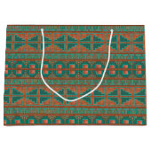 Zuidwest Koper Blauwgroen Geometrisch Patroon Groot Cadeauzakje (Voorkant)