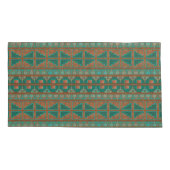 Zuidwest Koper Blauwgroen Geometrisch Patroon King Kussensloop (Achterkant-Links)