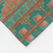 Zuidwest Koper Blauwgroen Geometrisch Patroon Klei Fleece Deken (Hoek)