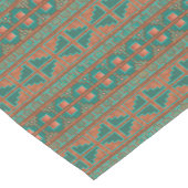 Zuidwest Koper Blauwgroen Geometrisch Patroon Lange Tafelloper (Hoek)