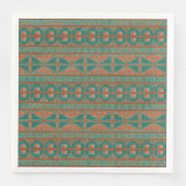 Zuidwest Koper Blauwgroen Geometrisch Patroon Servet (Voorkant)