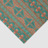 Zuidwest Koper Blauwgroen Geometrisch Patroon Tissuepapier (Detail)