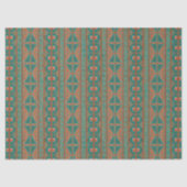 Zuidwest Koper Blauwgroen Geometrisch Patroon Tissuepapier (Voorkant)