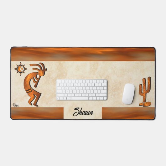 Zuidwest koper kokopelli en cactus bureaumat (Keyboard & Muis)