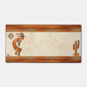 Zuidwest koper kokopelli en cactus bureaumat (Voorkant)