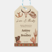 Zuidwest-land ranch western cowgirl bruiloft cadeaulabel (Voorkant)