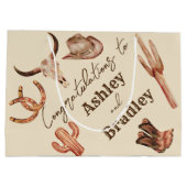 Zuidwest-land ranch western cowgirl bruiloft groot cadeauzakje (Achterkant)