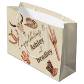 Zuidwest-land ranch western cowgirl bruiloft groot cadeauzakje (Achterkant Gekanteld)