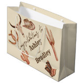 Zuidwest-land ranch western cowgirl bruiloft groot cadeauzakje (Voorkant Gekanteld)