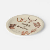 Zuidwest-land ranch western cowgirl bruiloft papieren bordje (Gekanteld)