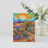 Zuidwest Landschap Achtergrond Feestdagenkaart (Staand voorkant)