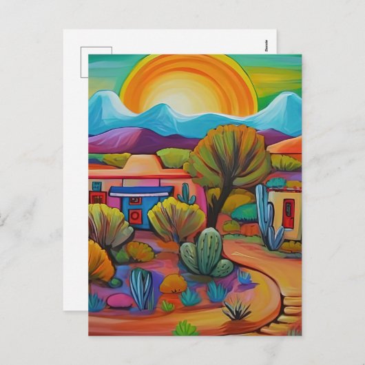 Zuidwest Landschap Achtergrond Feestdagenkaart (Voorkant / Achterkant)