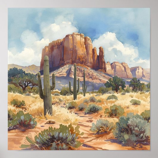 Zuidwest landschap met woestijncanyon poster (Voorkant)