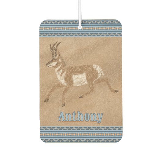 Zuidwest lopende Pronghorn Antelope gepersonalisee Luchtverfrisser (Voorkant)