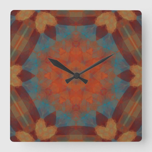 Zuidwest-Mandala 3 Vierkante Klok (Voorkant)