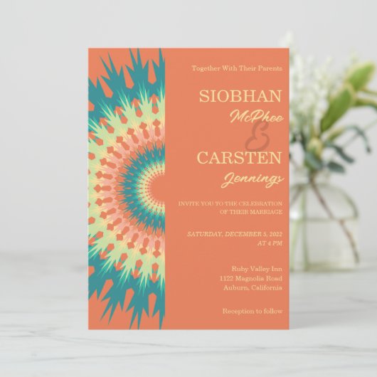 Zuidwest Mandala bruiloft uitnodiging (Staand voorkant)