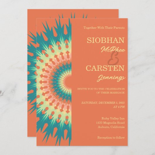 Zuidwest Mandala bruiloft uitnodiging (Voorkant / Achterkant)