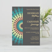 Zuidwest Mandala bruiloft uitnodiging (Staand voorkant)