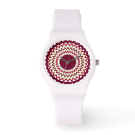 Zuidwest Maroon Zigzag Horloge