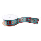 Zuidwest Mesas Retro Vibe Turquoise & Rood Satijnen Lint (Spoel)