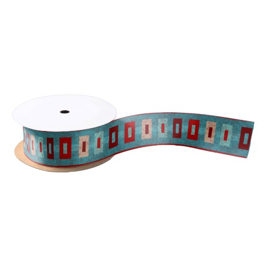 Zuidwest Mesas Retro Vibe Turquoise & Rood Satijnen Lint (Spoel)