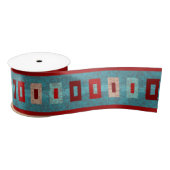 Zuidwest Mesas Retro Vibe Turquoise & Rood Satijnen Lint (Spoel)