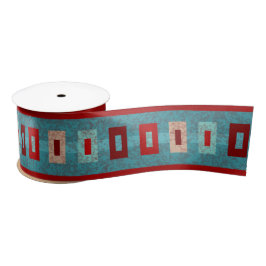 Zuidwest Mesas Retro Vibe Turquoise & Rood Satijnen Lint