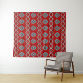 Zuidwest Mesas Rood en Turquoise Geometrisch Ontwe Wandkleed (In Situ (horizontaal))