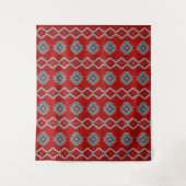 Zuidwest Mesas Rood en Turquoise Geometrisch Ontwe Wandkleed (Voorkant)