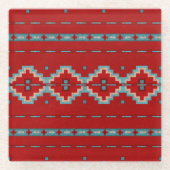 Zuidwest Mesas Rood en Turquoise Glazen Onderzetter (Voorkant)