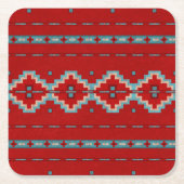 Zuidwest Mesas Rood en Turquoise Kartonnen Onderzetters (Voorkant)