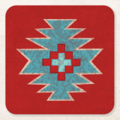 Zuidwest Mesas Rood en Turquoise Kartonnen Onderzetters (Voorkant)