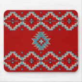 Zuidwest Mesas Rood en Turquoise Muismat (Voorkant)