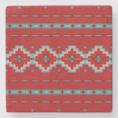 Zuidwest Mesas Rood en Turquoise Stenen Onderzetter (Voorkant)